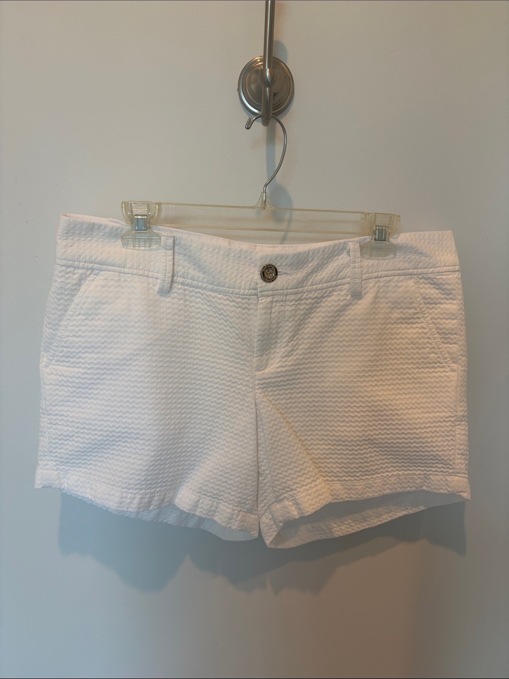 Lilly Pulitzer White Textured Bermuda Shorts